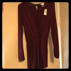 Maroon Long Sleeve Romper
